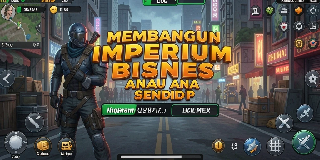 Tampilan gameplay D06 yang menarik dengan berbagai elemen manajemen bisnis.