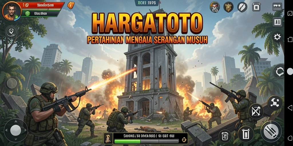 Tampilan gameplay HARGATOTO yang seru dalam pertahanan menara