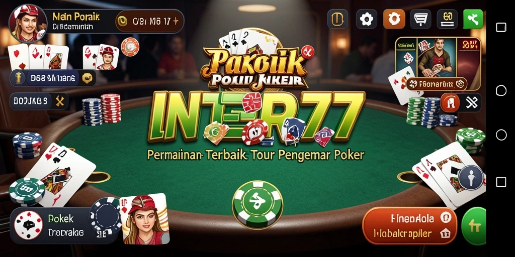 Screenshot INTER77 menunjukkan tampilan menarik saat bermain poker.