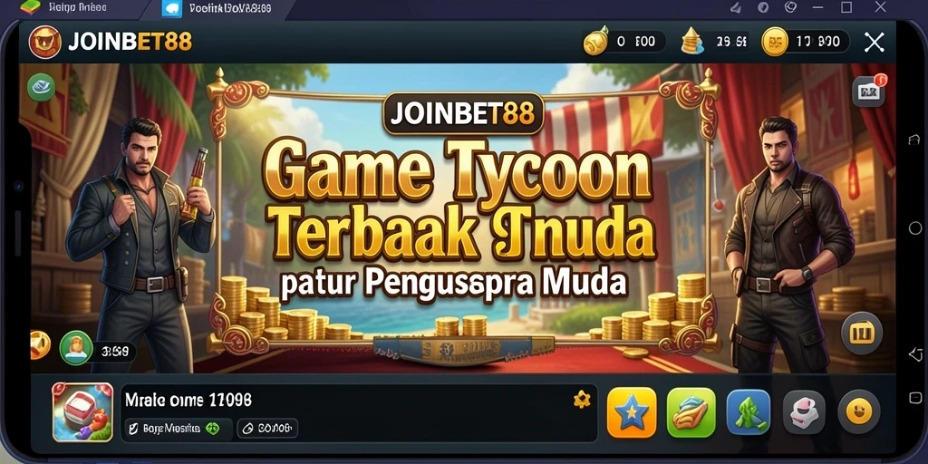 Screenshot utama JOINBET88 menunjukkan pemain membangun kerajaan bisnis mereka.