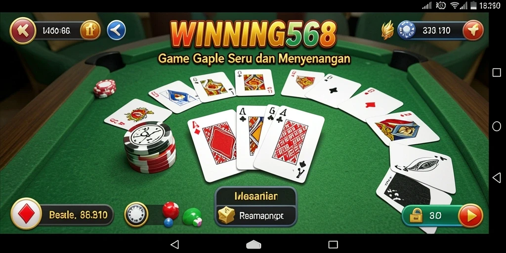 Tampilan gameplay WINNING568 yang seru dalam bermain Gaple.
